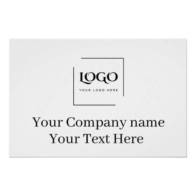 Póster Elegante plantilla de tu logo personalizada (Anverso)