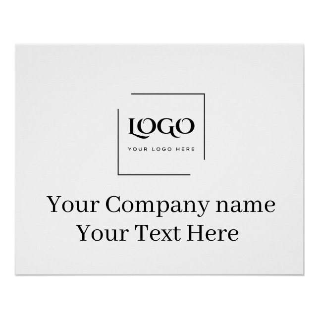 Póster Elegante plantilla de tu logo personalizada (Anverso)