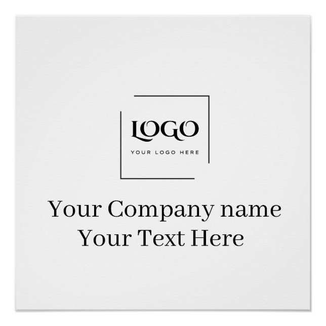 Póster Elegante plantilla de tu logo personalizada (Anverso)