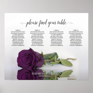 Póster Elegante Plum Púrpura Rosa 4 Tabla de asientos