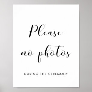 Póster Elegante Por favor, no fotos seña boda