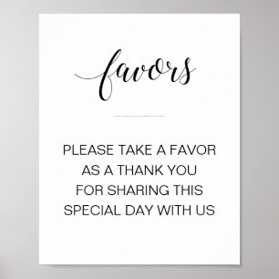 Póster Elegante Por Favor Tome Un Rótulo Favor Boda