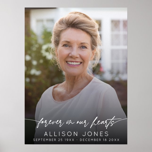 Póster Elegante Por Siempre En Nuestros Corazones Letra F (Frente)