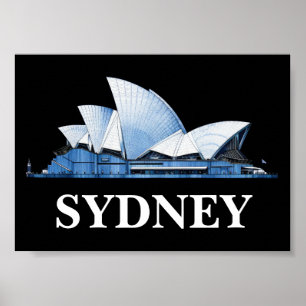 Póster Elegante postal de viaje de Sydney Australia
