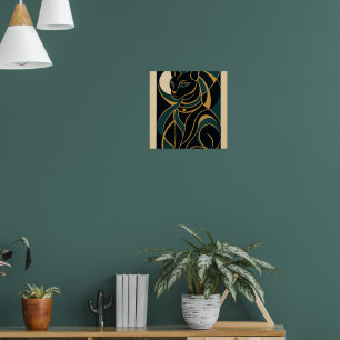 Póster Elegante Poster Bastet   Diosa gata egipcia