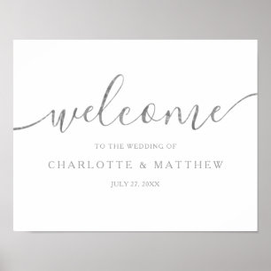 Póster Elegante Poster Boda de bienvenida de caligrafía p