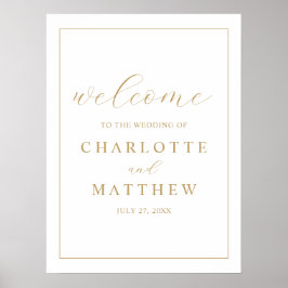 Póster Elegante Poster Boda de bienvenida dorada