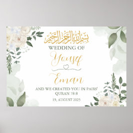 Póster Elegante Poster Boda islámico floral musulmán