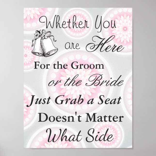 Póster Elegante Poster Boda Plata y Rosa (Frente)