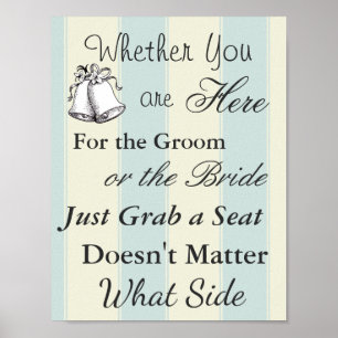 Póster Elegante Poster Boda Tan y Azul