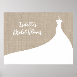 Póster Elegante Poster Bridal Shower burlap