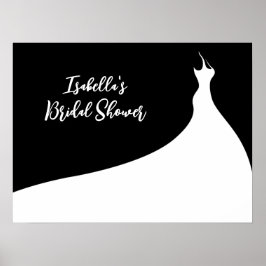 Póster Elegante Poster Bridal Shower negro