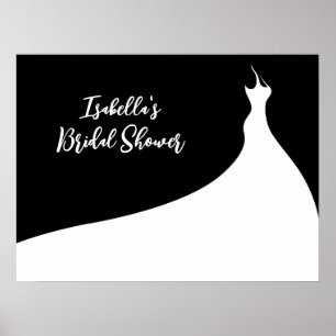 Póster Elegante Poster Bridal Shower negro