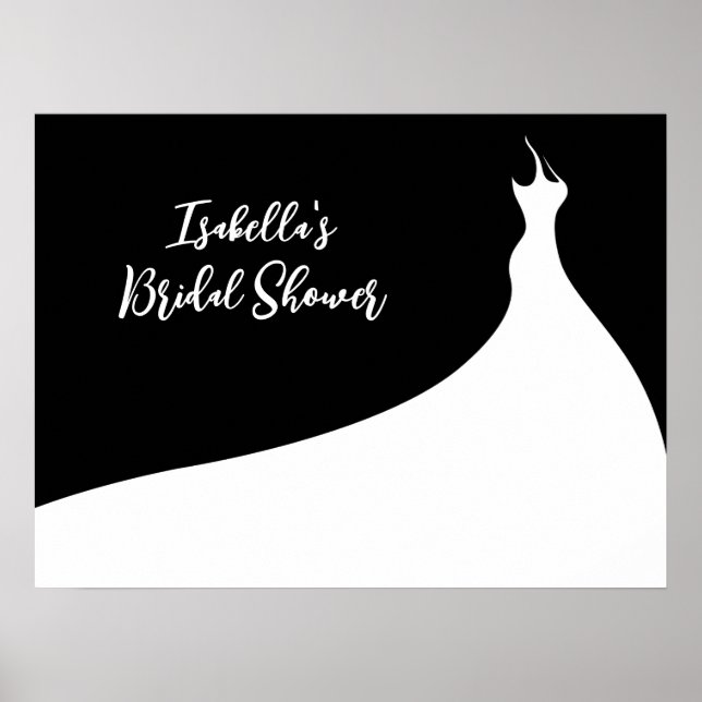 Póster Elegante Poster Bridal Shower negro (Frente)
