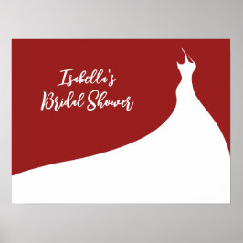 Póster Elegante Poster Bridal Shower rojo