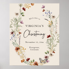 Póster Elegante Poster de Bienvenida para Bebé Christenin