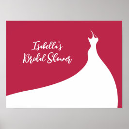 Póster Elegante Poster de ducha nupcial viva magenta