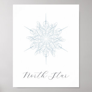 Póster Elegante Poster de estrella del norte con copo de