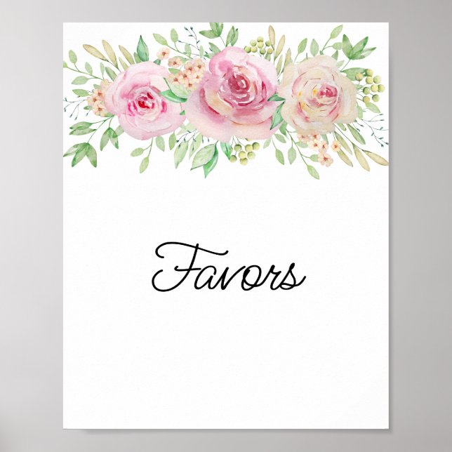 Póster Elegante Poster de Favores Florales (Frente)