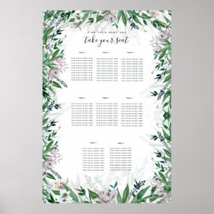 Póster Elegante poster de frontera floral de país