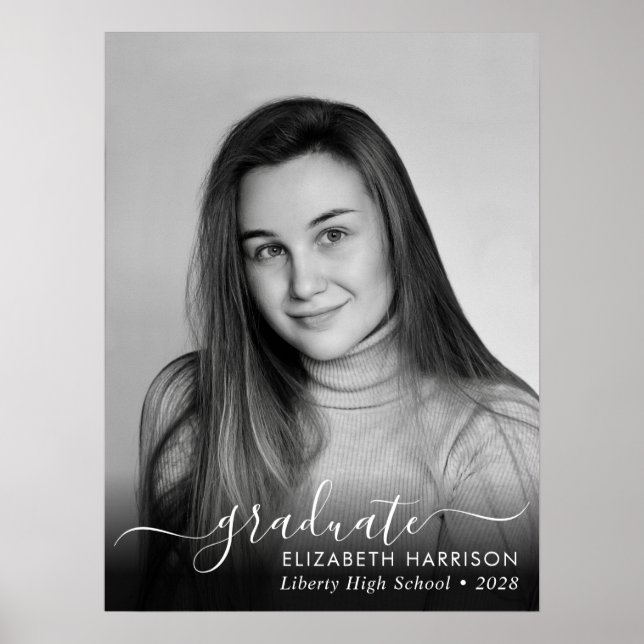 Póster Elegante Poster de graduados con sobreimpresión de (Frente)