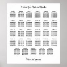 Elegante Poster de gráfico de asientos de 29 Bodas