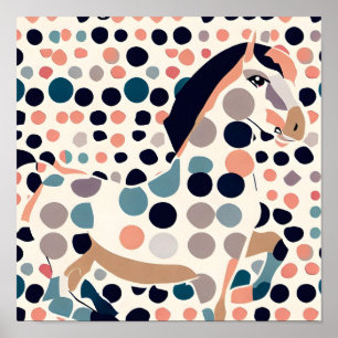Póster Elegante Poster de guardería para niños de caballo