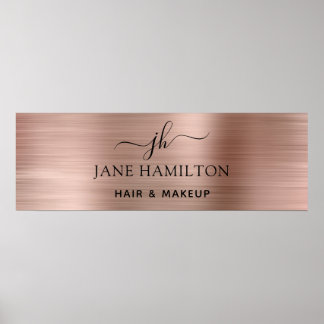 Póster Elegante Poster de negocios Metalizado cepillado p