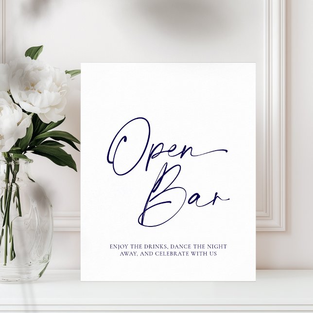 Póster Elegante Poster de papel "Open Bar" con caligrafía (Subido por el creador)