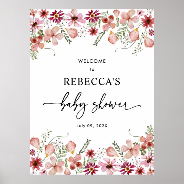 Póster Elegante Poster de señalización de bienvenida Baby (Frente)