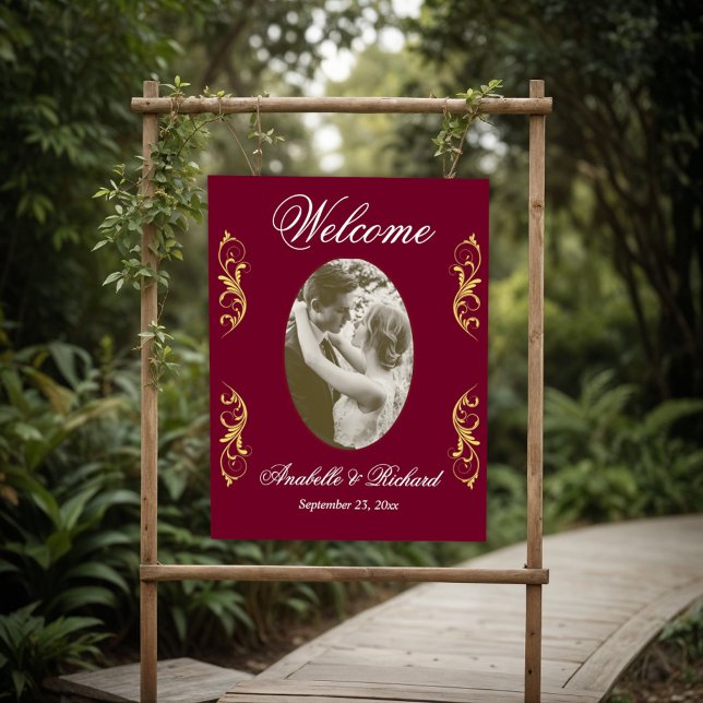 Póster Elegante Poster de signo de bienvenida de boda con (Subido por el creador)