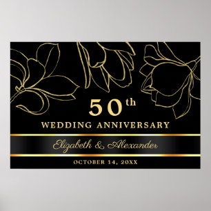 Póster Elegante Poster del 50° Aniversario del Oro Negro 