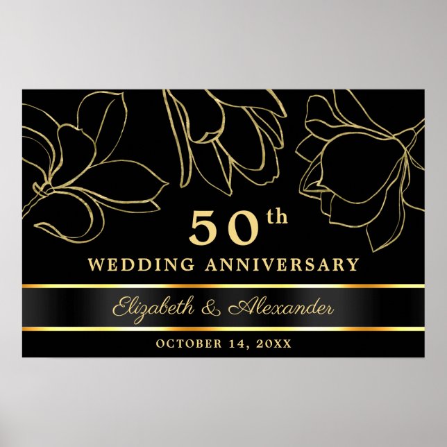 Póster Elegante Poster del 50° Aniversario del Oro Negro  (Frente)