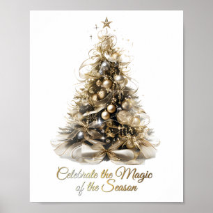 Póster Elegante Poster del árbol de Navidad