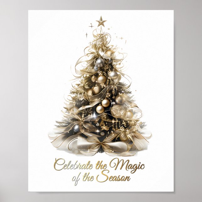 Póster Elegante Poster del árbol de Navidad (Frente)