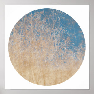Póster Elegante Poster del cielo azul de la hierba dorada