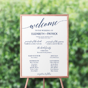 Póster Elegante Poster del Programa de Boda de Caligrafía