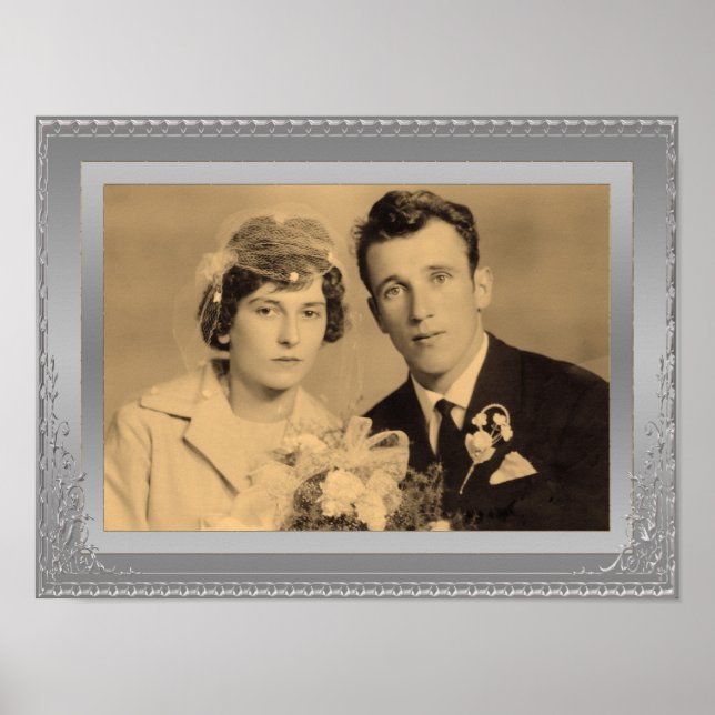 Póster Elegante poster fotográfico personalizado de borde (Frente)