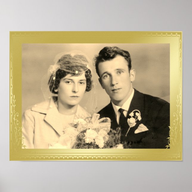 Póster Elegante poster fotográfico personalizado de borde (Frente)