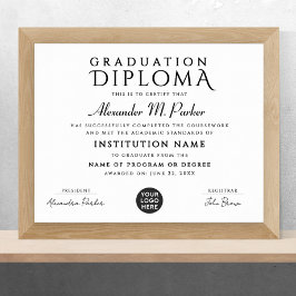 Póster Elegante Premio a Logotipo de Apreciación de Clase