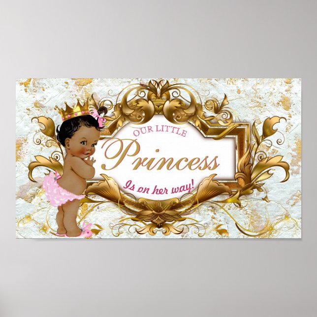 Póster Elegante princesa africana de mármol blanco y oro (Frente)