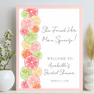 Póster Elegante Principal Squeeze Citrus Bridal Ducha Bie