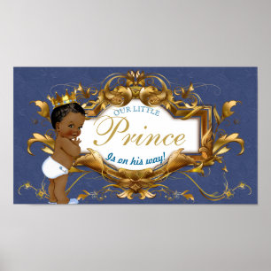 Póster Elegante Príncipe Africano Real Azul y Oro