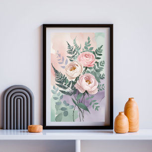 Póster Elegante ramo de ranúnculos Pared botánica suave