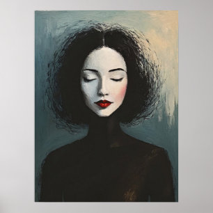 Póster Elegante retrato moderno de dama sin rostro