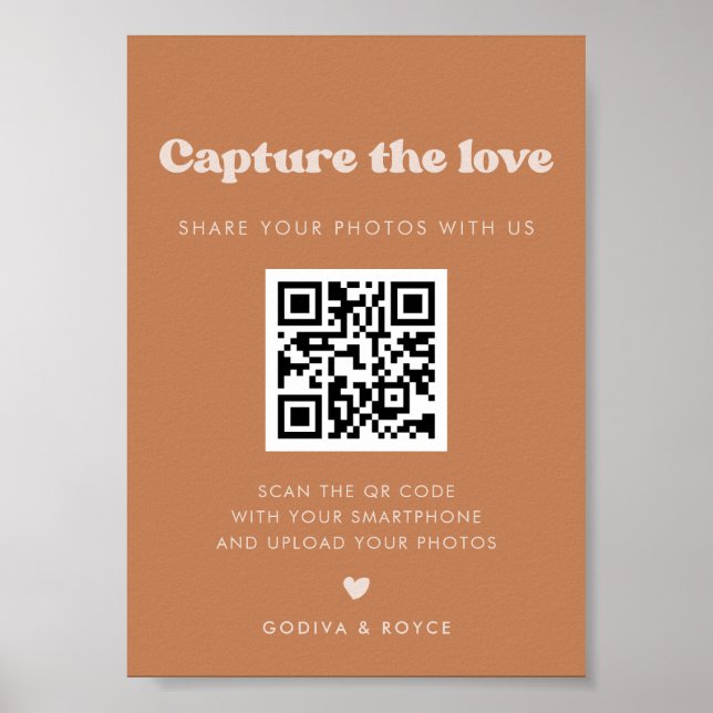 Póster Elegante retro Azúcar marrón Capturar el signo del (Frente)