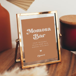 Póster Elegante retro Azúcar marrón Signo de barra Momosa