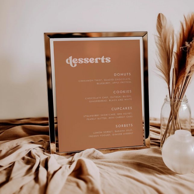 Póster Elegante retro Boda de azúcar marrón signo de barr (Subido por el creador)