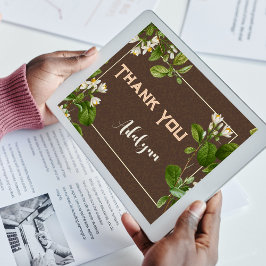 Póster Elegante Retro Floral Nombre personalizado Texto R