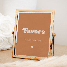 Póster Elegante retro Marrón de la marca de la boda Favor
